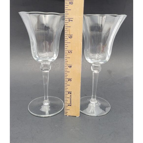 Mikasa FRENCH Crystal Wine Glasses 7 3/8" Set 2 - Picture 6 of 7